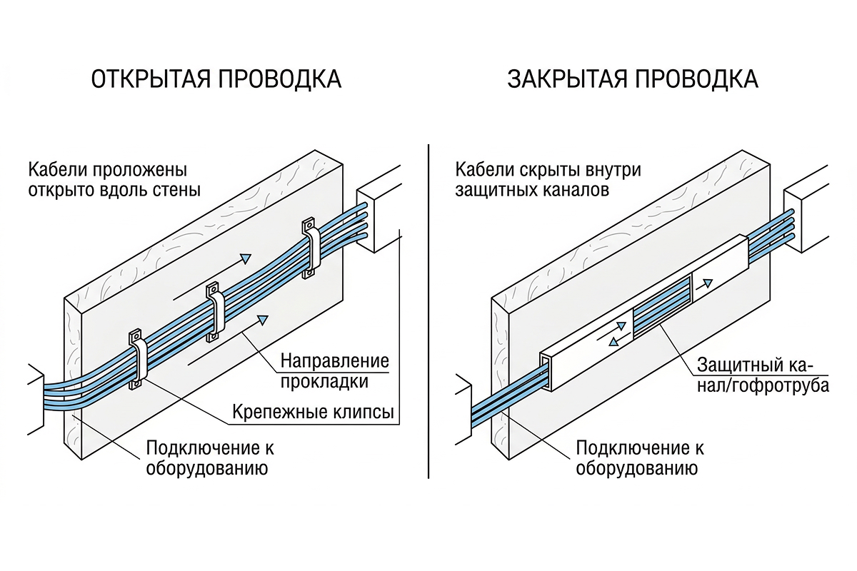 Скрытая и открытая проводка: что лучше для загородного дома